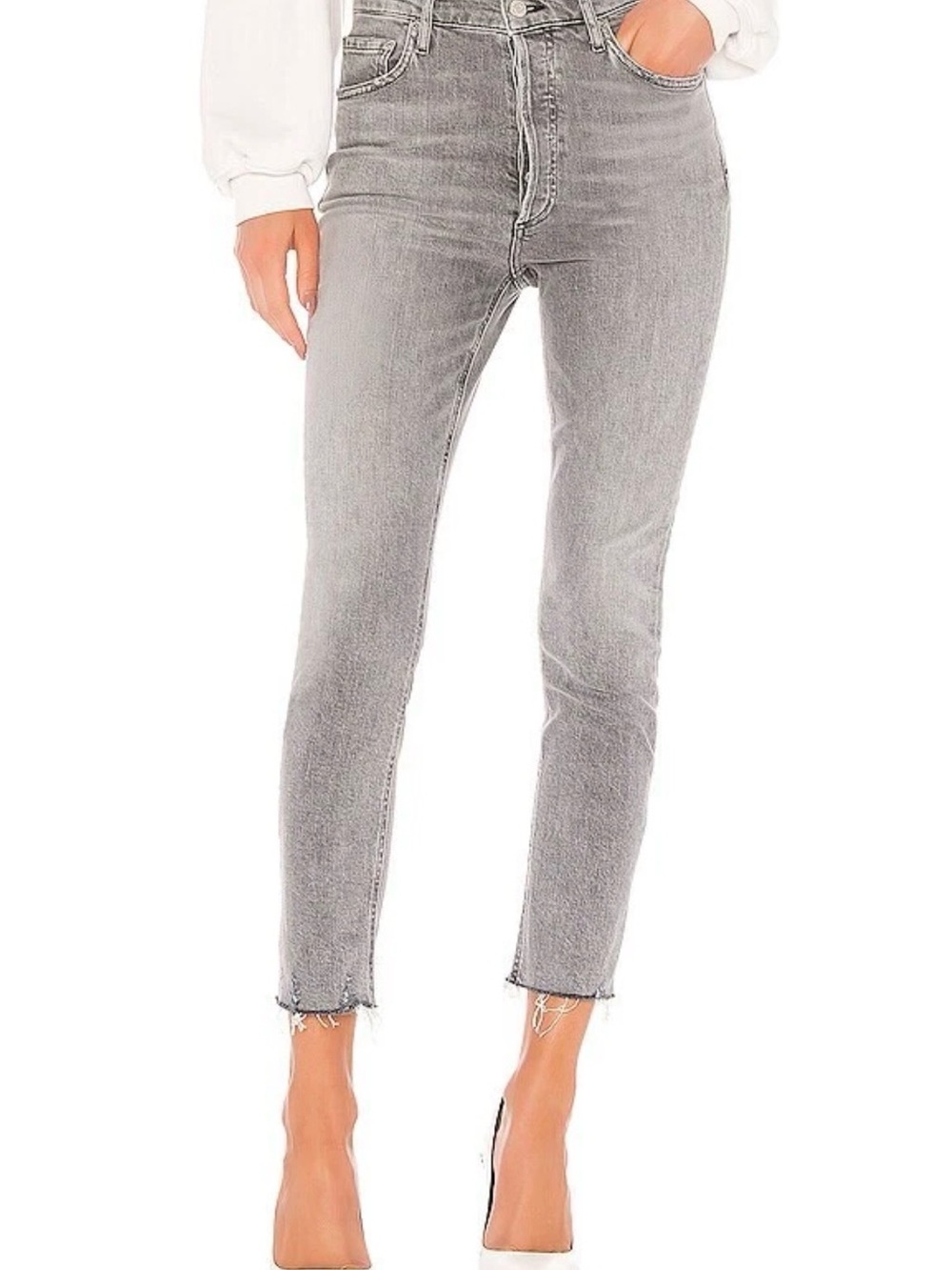 AGOLDE Gray Nico High Rise Slim In Risk Denim Jeans Size 27